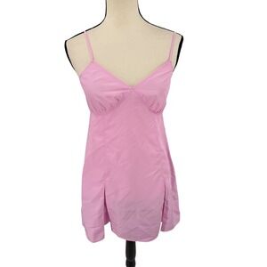 Open Edit Mini Dress Womens XS Pink Camisole V-Neck Slit‎ ED489094MI